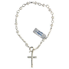 Single decade rosary bracelet of 800 silver with filigree