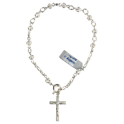 Bracciale rosario decina con filigrana in argento 800 1