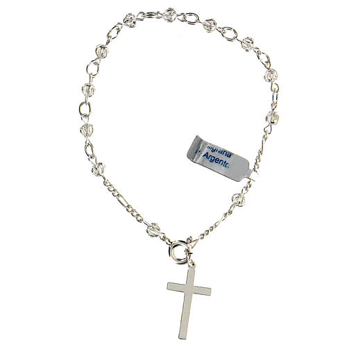 Bracciale rosario decina con filigrana in argento 800 2