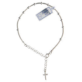 Armband aus 925er Silber mit Kreuz, rhodiniert