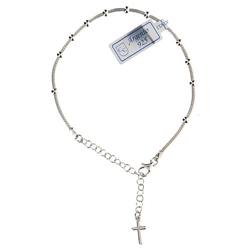 Bracelet dizainier argent 925 croix fin. rhodiée 1
