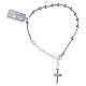 Single decade rosary bracelet with Crucifix, rhodium-plated 925 silver s2