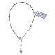 One decade rosary bracelet in sterling silver Mary medal rhodium finish s1