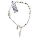 Single decade rosary bracelet with cross and Miraculous Medal, rhodium-plated 925 silver s1