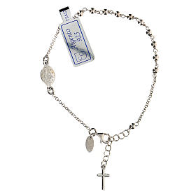Bracelet dizainier argent 925 Croix et Vierge Miraculeuse fin. rhodiée
