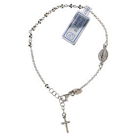 Armband aus 925er Silber mit Kreuz und Motiv der Madonna, rhodiniert