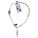 Single decade rosary bracelet, Our Lady medal and cross, rhodium-plated 925 silver s1