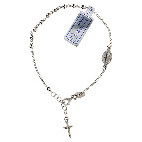 Bracelet dizainier argent 925 Vierge avec croix fin. rhodiée 2