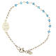 Bracelet of Miraculous Medal, 925 silver and light blue strass s2