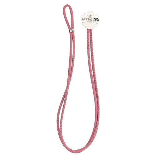 Bracelet with angel, 925 silver and pink artificial leather, Messaggeri di Gioie 3