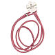 Bracelet with angel, 925 silver and pink artificial leather, Messaggeri di Gioie s1