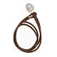 Father Pio bracelet, 925 silver brown faux leather s1