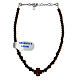 Bracelet bois croix Chi-Rho perles hématite argent 925 s1