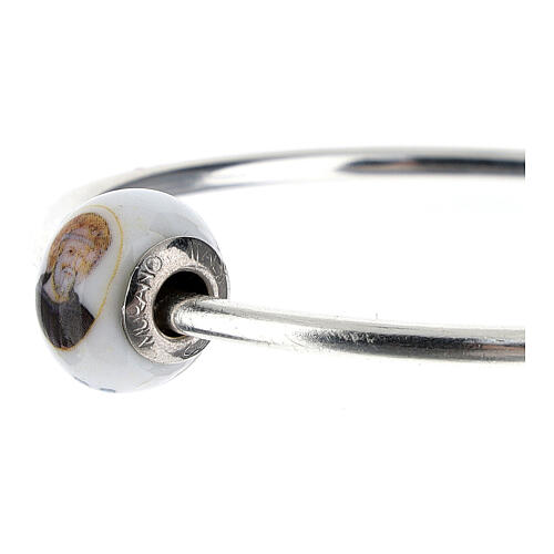 Charm/berloque para pulseira vidro de Murano e prata 925 imagem São Bento 2