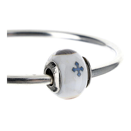 Charm/berloque para pulseira vidro de Murano e prata 925 imagem São Bento 3