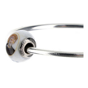 Charm bracelet St Benedict 925 silver Murano glass