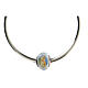 Perle passante bracelet collier Notre-Dame de Lourdes verre Murano argent 925 s5