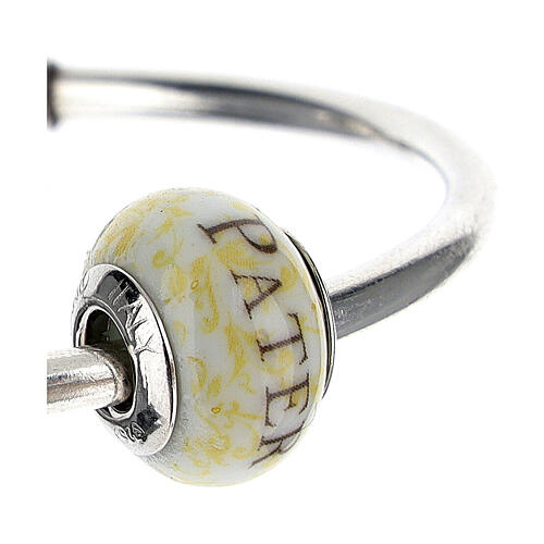 Charm for bracelets and necklaces, Pater Noster, Murano glass and 925 silver 3