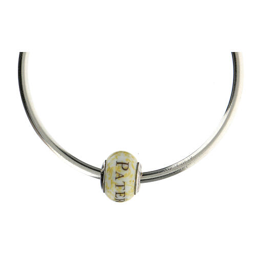 Charm/berloque para pulseira vidro de Murano e prata 925 Pater Noster 4