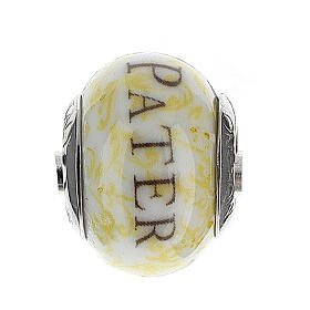 Bead charm for bracelets Pater Noster in Murano glass 925 silver