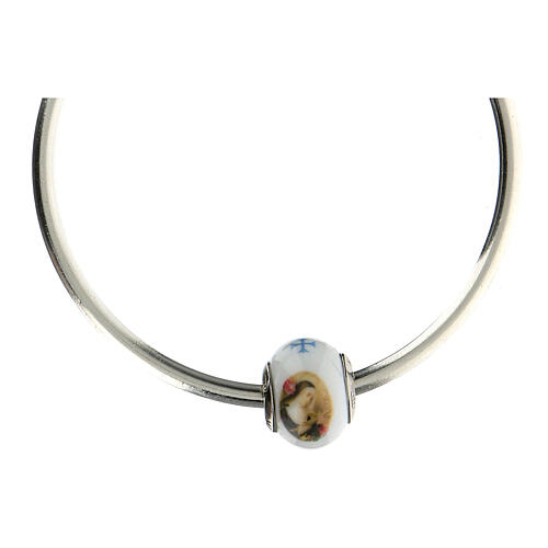Charm/berloque para pulseira vidro de Murano e prata 925 Santa Rita de Cássia 4