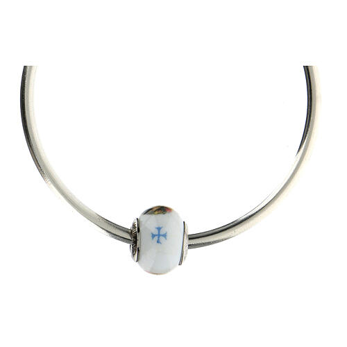 Charm/berloque para pulseira vidro de Murano e prata 925 Santa Rita de Cássia 5