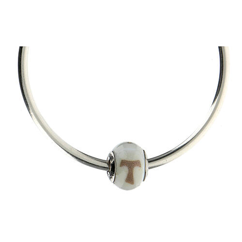 Charm/berloque para pulseira vidro de Murano e prata 925 cruz Tau 4
