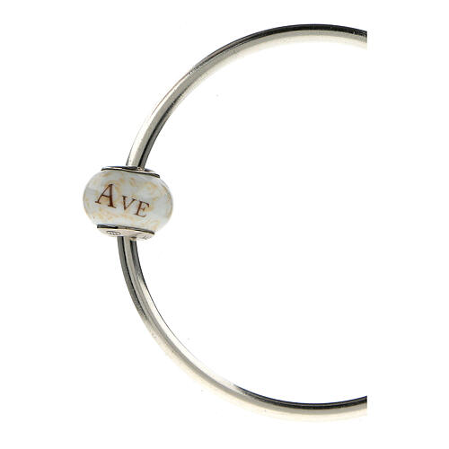 Pendentif passant pour bracelets colliers Ave Maria verre Murano argent 925 4