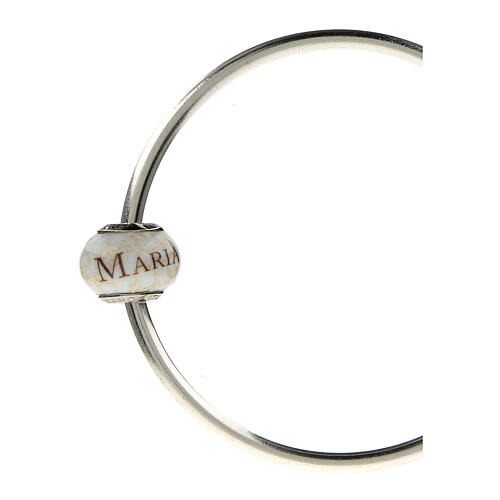 Pendentif passant pour bracelets colliers Ave Maria verre Murano argent 925 5