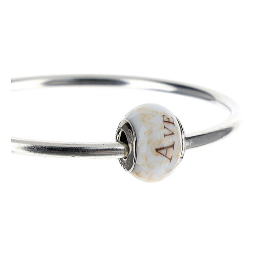 Charm/berloque para pulseira vidro de Murano e prata 925 Ave Maria 3
