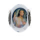 Bead charm of Divine Mercy Jesus for bracelets Murano glass 925 silver s1