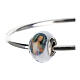 Bead charm of Divine Mercy Jesus for bracelets Murano glass 925 silver s2
