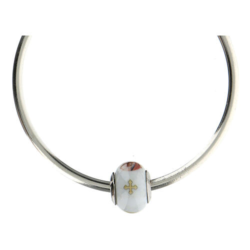 Charm/berloque para pulseira vidro de Murano e prata 925 Nossa Senhora com Menino Jesus 5