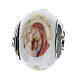 Bead charm for bracelets Mary and Baby Jesus Murano glass 925 silver s1