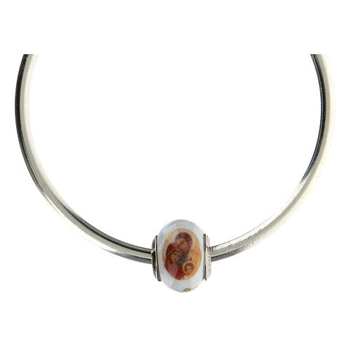 Charm with Holy Family, Murano glass and 925 silver, for bracelets and necklaces 4