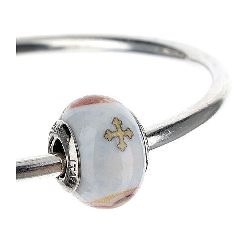 Charm/berloque para pulseira vidro de Murano e prata 925 Sagrada Família 3