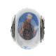 Charm bead St Francis for bracelets Murano glass 925 silver s1