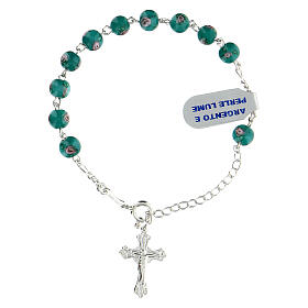 Bracciale perle lume verde 6 mm decina argento 925
