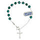 One decade rosary bracelet with green beads 6 mm 925 silver s2