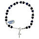 Single decade rosary bracelet with 6 mm lapis lazuli beads, crystals and 925 silver s1