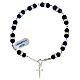 Single decade rosary bracelet with 6 mm lapis lazuli beads, crystals and 925 silver s2