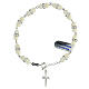 Decade rosary bracelet with mother of pearl beads 6 mm square 925 silver s1