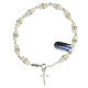 Decade rosary bracelet with mother of pearl beads 6 mm square 925 silver s2