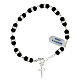 Single decade rosary bracelet with 6 mm onyx beads, crystals and 925 silver s2