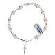 Rosary bracelet with pink quartz beads 6 mm in sterling silver s2