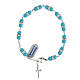 Single decade rosary bracelet with 6 mm turquoise beads, crystals and 925 silver s1