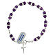 Single decade rosary bracelet with 6 mm amethyst beads, crystals and 925 silver s1