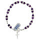 Single decade rosary bracelet with 6 mm amethyst beads, crystals and 925 silver s2