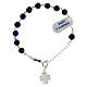Single decade rosary bracelet of 925 silver, Chi-Rho cross and 6 mm lapis lazuli beads s1