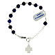Bracelet dizainier argent 925 croix Chi-Rho grains lapis-lazuli 6 mm s2